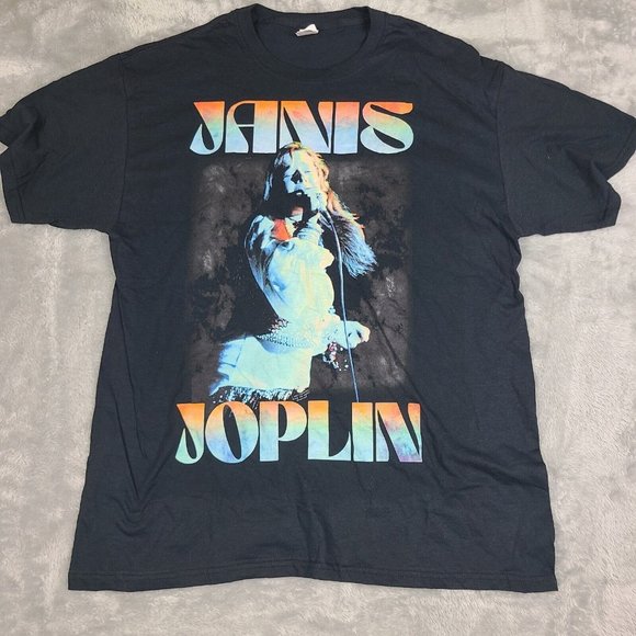 Janis Joplin Longvision‎ Deco Wash Slim Fit Unisex Adult Size Large Shirt - Picture 1 of 6